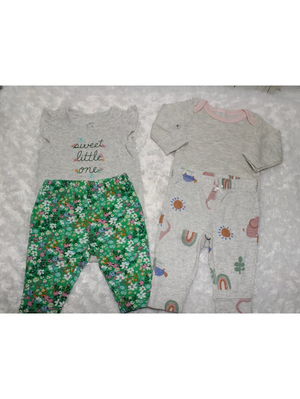 Carters Baby Girl 2 piece set bodysuit & pants (2 sets) 3 M